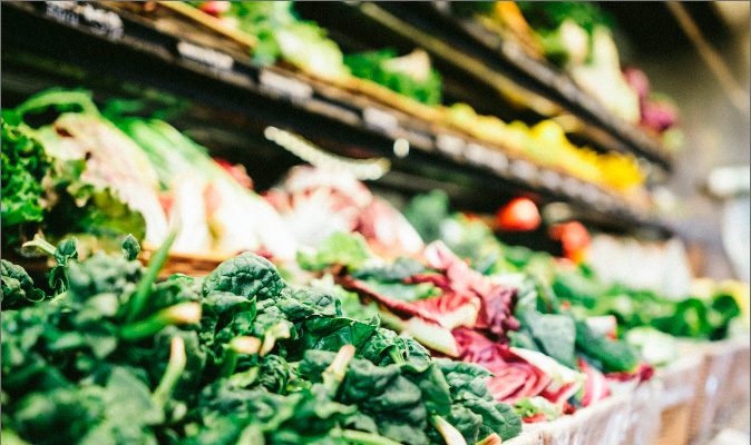 Detalle estante verduras